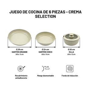 Juego de Cocina de 6 Piezas - Crema Selection