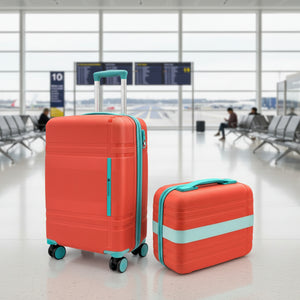Set Maleta De Cabina + Neceser Orange/Turquesa Marksman