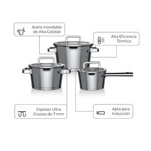 Bateria de Cocina 6 piezas 710-6SS