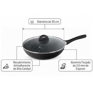 Wok 30 Cm Con Tapa Firenze Wens