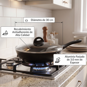 Wok 30 Cm Con Tapa Firenze Wens
