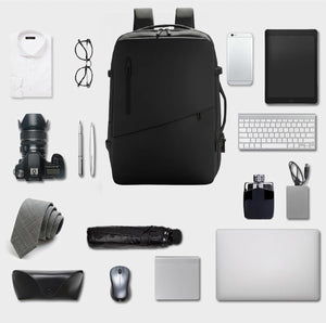 ✈️Combo 2 Mochilas Viaje Viral XL. 💧Resistente al Agua Premium Travel 36L: 1 Negra + 1 Celeste. Pack Travel