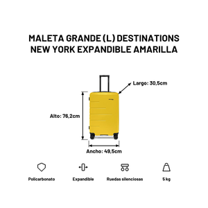 Maleta Grande (L) Destinations New York Expandible Amarilla
