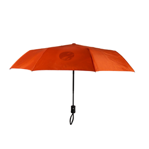 Combo Paraguas Retráctil Naranja + Manta Sherpa Gris Jaspeado