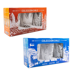 Set de 3 Vasos de Vidrio 450ml Colección Chile Pack 1. PRI26