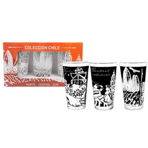 Set de 3 Vasos de Vidrio 450ml Colección Chile Pack 1. PRI26