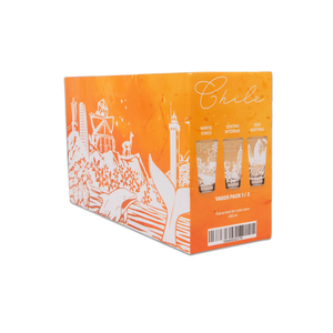 Set de 3 Vasos de Vidrio 450ml Colección Chile Pack 1. PRI26