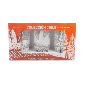 Set de 3 Vasos de Vidrio 450ml Colección Chile Pack 1. PRI26