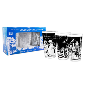 Set de 3 Vasos de Vidrio 450ml Colección Chile Pack 2. PRI26