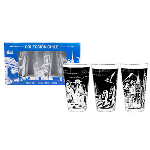 Set de 3 Vasos de Vidrio 450ml Colección Chile Pack 2. PRI26