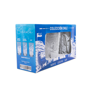 Set de 3 Vasos de Vidrio 450ml Colección Chile Pack 2. PRI26