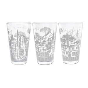 Set de 3 Vasos de Vidrio 450ml Colección Chile Pack 2. PRI26