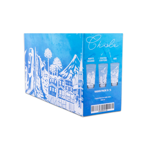 Set de 3 Vasos de Vidrio 450ml Colección Chile Pack 2. PRI26