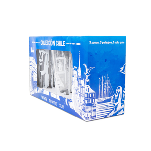 Set de 3 Vasos de Vidrio 450ml Colección Chile Pack 2. PRI26