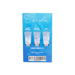 Set de 3 Vasos de Vidrio 450ml Colección Chile Pack 2. PRI26