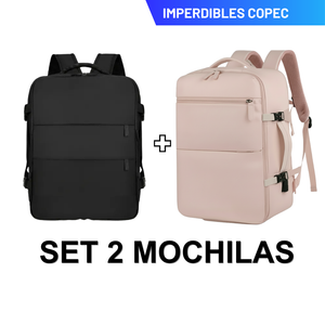 Set de 2 Mochilas de Viaje Viral XL Expandibles 40 L Rosado + Negro Navigator