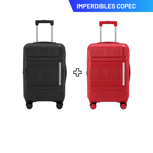 Set de 2 Maletas de Cabina 20 Pulgadas 40 L Negro + Rojo Marksman