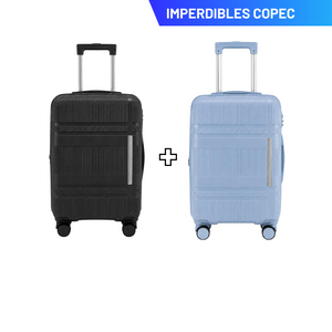 Set de 2 Maletas de Cabina 20 Pulgadas 40 L Negro + Celeste Marksman