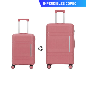 Set de 2 Maletas: Cabina 20 Pulgadas 40 L + Grande 28 Pulgadas 110 L Rosadas Marksman