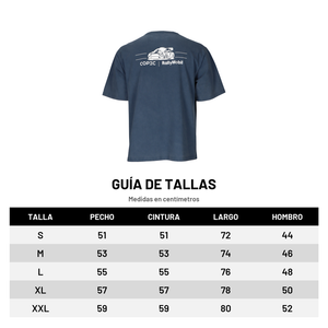 Polera Street Copec Rallymobil Azul WRC2026 — Guía de tallas
