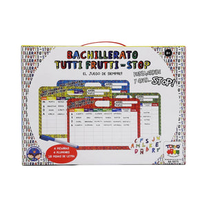 Juego de Mesa Bachillerato Tutti Frutti Stop 4 Pizarras Toyng