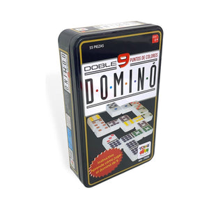 Juego de Dominó Doble 9 Caja Metálica 55 Piezas Toyng