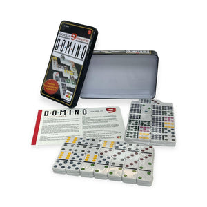 Juego de Dominó Doble 9 Caja Metálica 55 Piezas Toyng
