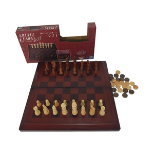 Juego de Ajedrez y Damas de Madera 2 en 1 Toyng