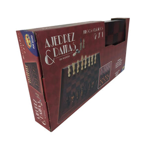 Juego de Ajedrez y Damas de Madera 2 en 1 Toyng