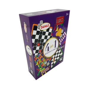 Juego de Mesa 4 en 1 Clásicos Ajedrez Damas Ludo y Escaleras Toyng