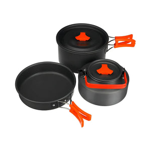 Set Ollas Camping 7 Piezas Aluminio Pro Outdoor