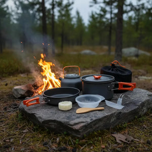 Set Ollas Camping 7 Piezas Aluminio Pro Outdoor