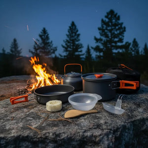 Set Ollas Camping 7 Piezas Aluminio Pro Outdoor
