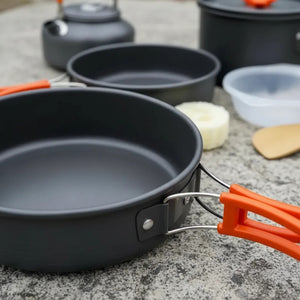 Set Ollas Camping 7 Piezas Aluminio Pro Outdoor