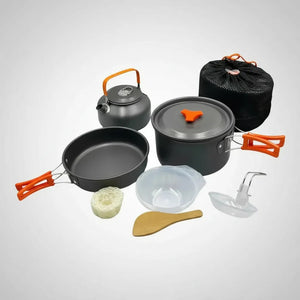Set Ollas Camping 7 Piezas Aluminio Pro Outdoor