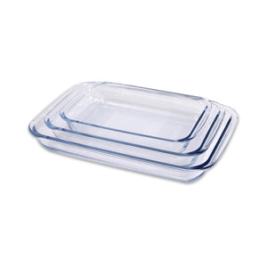 Set 3 Fuentes de Vidrio Borosilicato Rectangulares Doral Sevilla 2,9 + 2,2 + 1,6 L