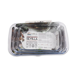 Set 3 Fuentes de Vidrio Borosilicato Rectangulares Doral Sevilla 2,9 + 2,2 + 1,6 L