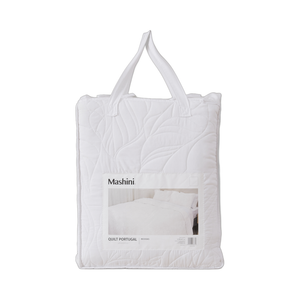 Cubrecama Quilt Portugal 2 Plazas Blanco con Fundas Mashini
