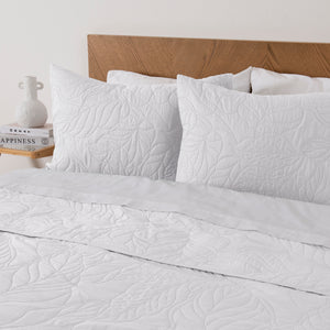 Cubrecama Quilt Portugal 2 Plazas Blanco con Fundas Mashini