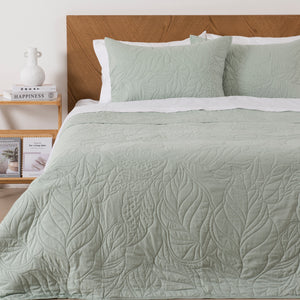 Cubrecama Quilt Portugal Super King Verde con Fundas Mashini
