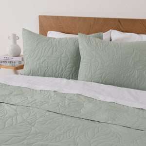 Cubrecama Quilt Portugal Super King Verde con Fundas Mashini