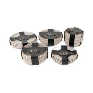 Set Vajilla 18 Piezas Cerámica con Ensaladeras Porto Cervo Crema Doral