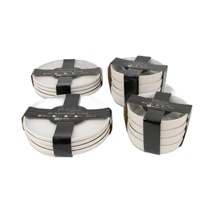 Set Vajilla 16 Piezas Platos Base y Hondos Porto Cervo Blanco Doral