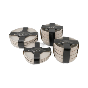 Set Vajilla 16 Piezas Platos Base y Hondos Porto Cervo Crema Doral