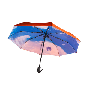 Combo Paraguas Retráctil Naranja + Manta Sherpa Gris Jaspeado
