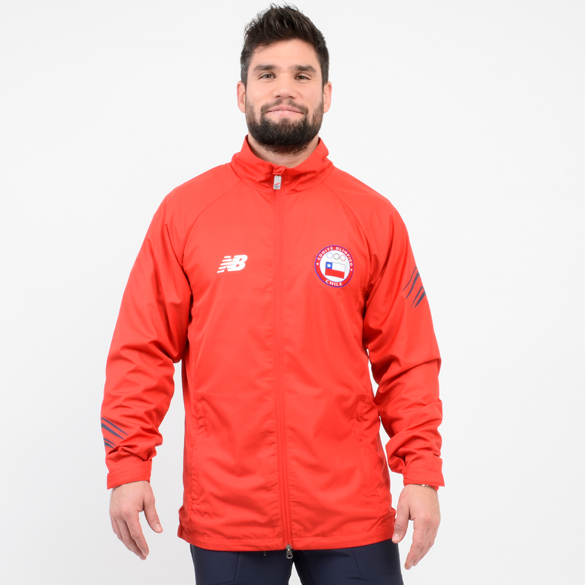 Chaqueta Hombre New Balance Team Chile Presentacion Roja Tienda Copec