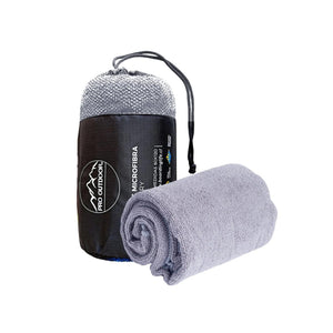 Toalla Microfibra Terry 60x120 cm Gris Pro Outdoor