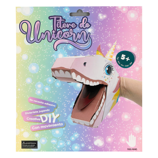 Títere De Mano 3D Unicornio Para Armar