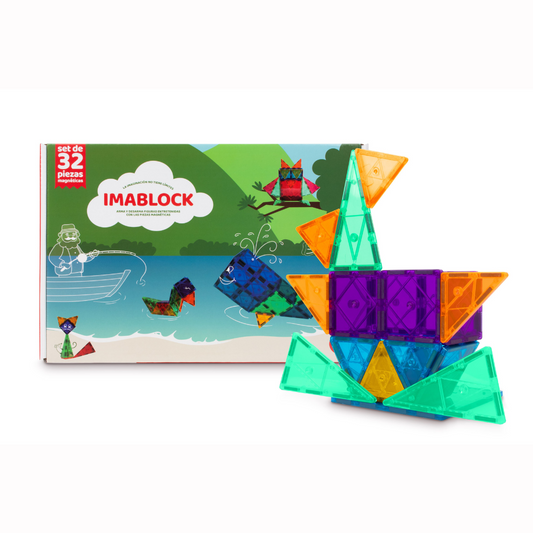 Combo Imanes IMABLOCK 32 piezas + 100 piezas