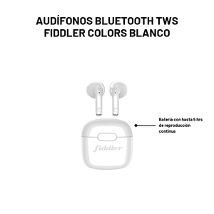 Audífonos Bluetooth Tws Fiddler Colors Blanco